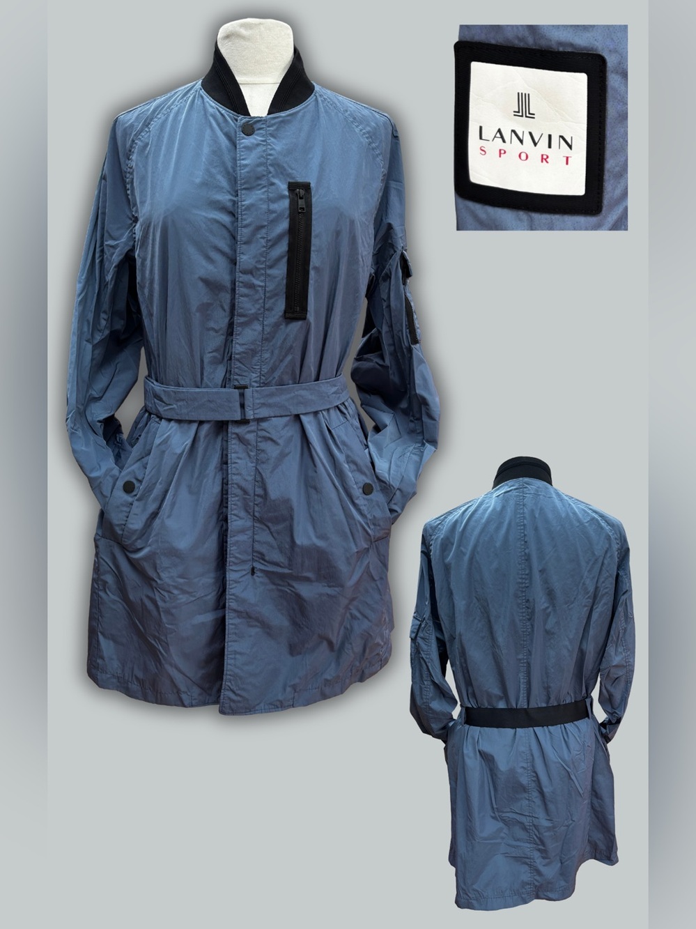 Designer Lanvin Sport - Blue Belted Lightweight Jacket